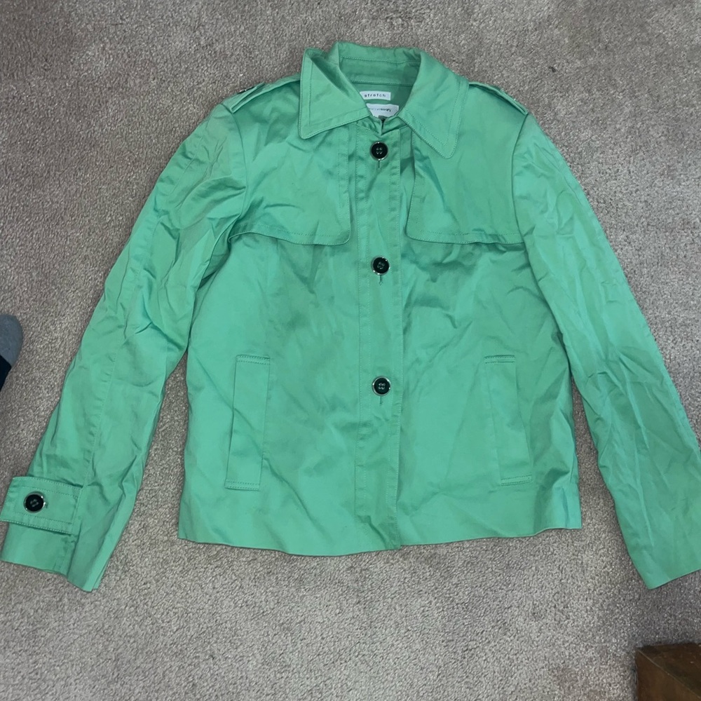 Calvin Klein Mint Green Stretch Button up Jacket